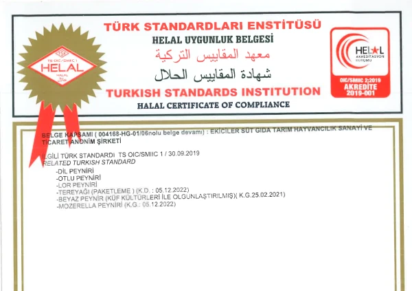 Helal Uygunluk Belgesi